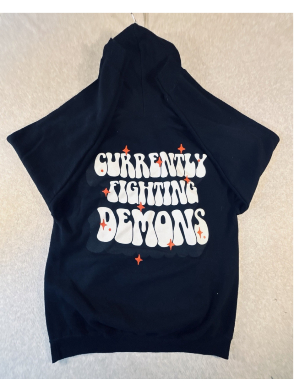 XPLR Currently Fighting Demons Hoodie Large Black Sam & Colby Graphic Pullover